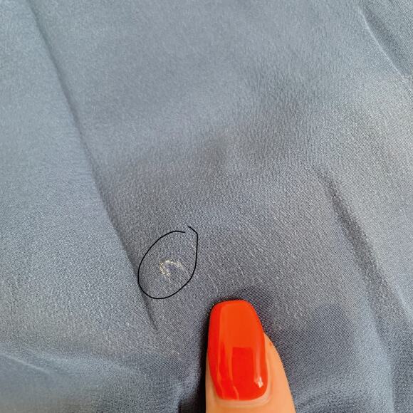 Royal Blue Vince Split-Neck Silk Top S - Picture 8 of 8